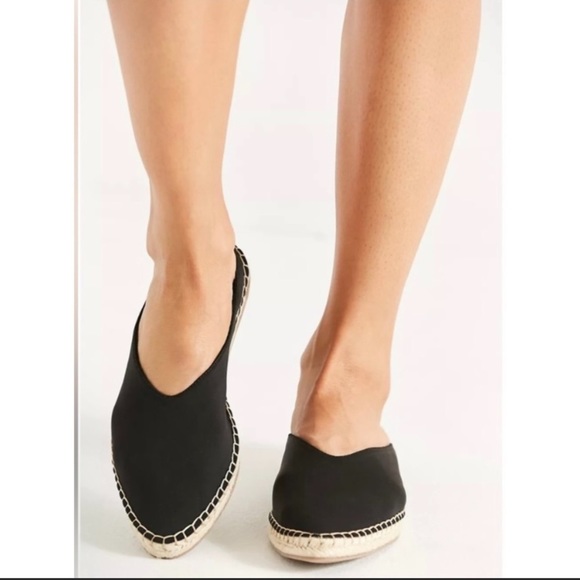 Urban Outfitters Neoprene Black Espadrille Slip-On Size 6 - Picture 1 of 8